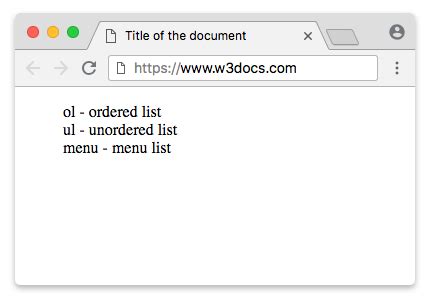 HTML <menu> Tag .